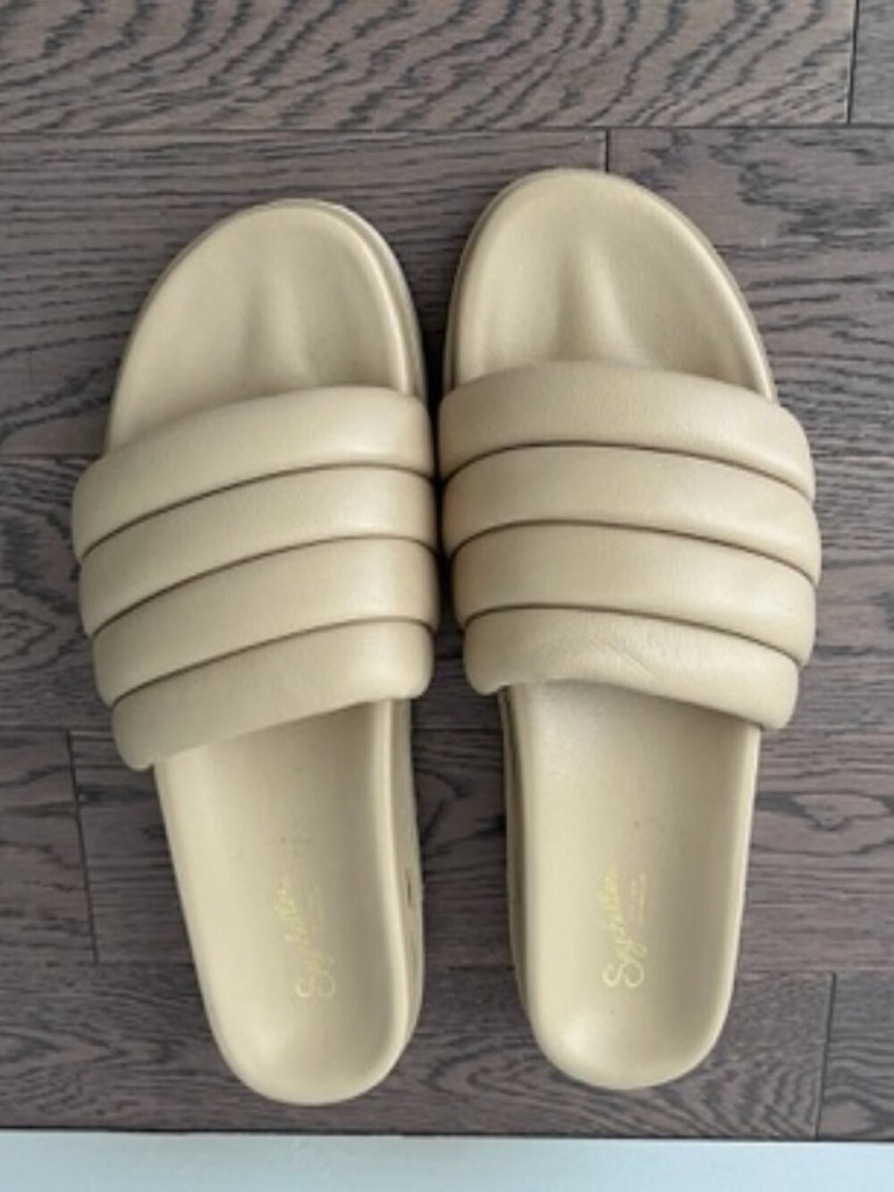 Seychelles Cream Padded Slide Sandals Flatform, Size 10